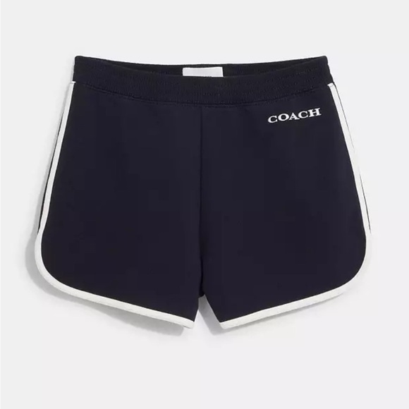 Coach Pants - NWT Coach Essential Retro Sweat Shorts Navy/ White Trim